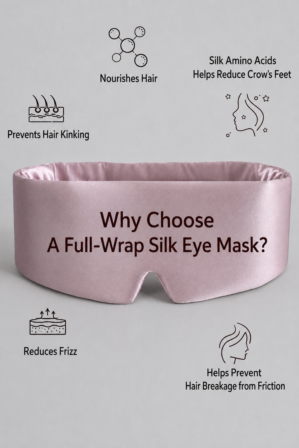 OCRUSH Full Coverage Mulberry Silk Sleep Mask detail 3