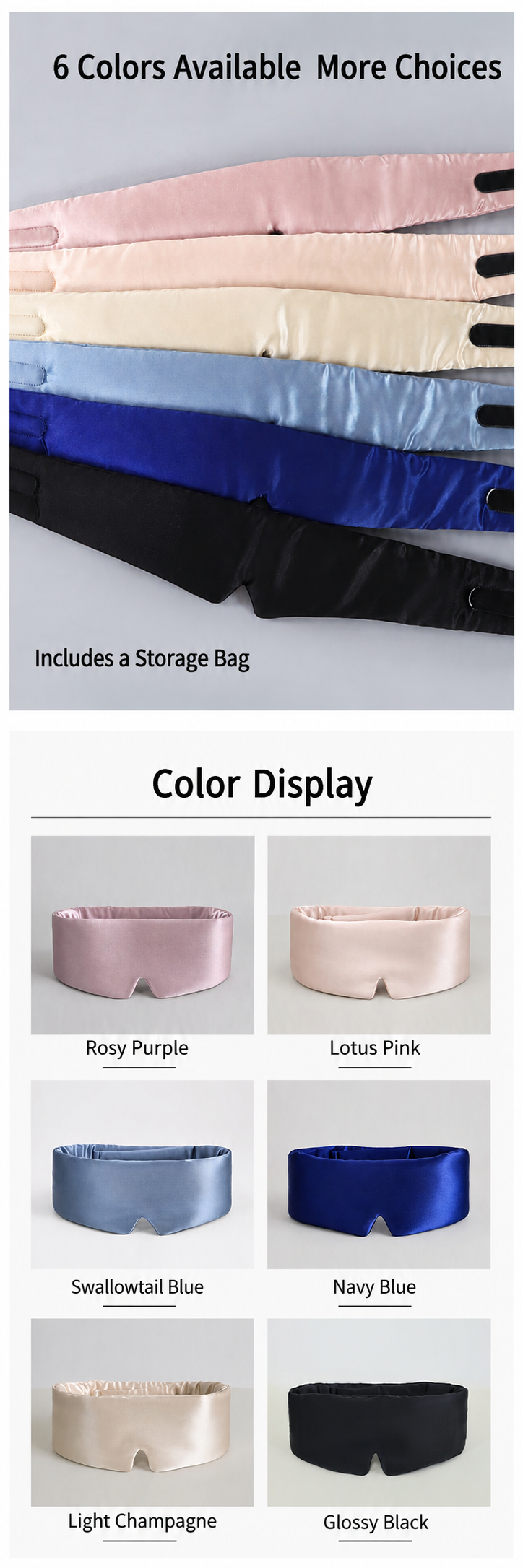 OCRUSH Full Coverage Mulberry Silk Sleep Mask detail 7