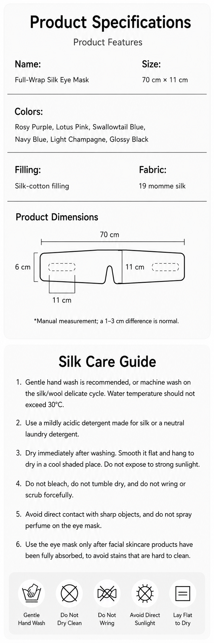 OCRUSH Full Coverage Mulberry Silk Sleep Mask detail 10